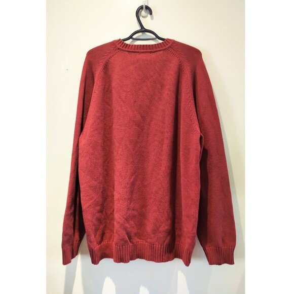 🐞NWT St. John's Bay Oversized 100% Cotton Knit Crew Neck Pull-on Sweater in Red - Picture 5 of 16